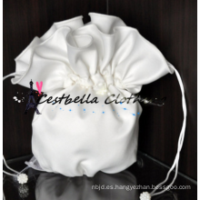 Europa popular nupcial estilo feminidad blanco mini bolso con cristal de diamantes de imitación perla en el matrimonio